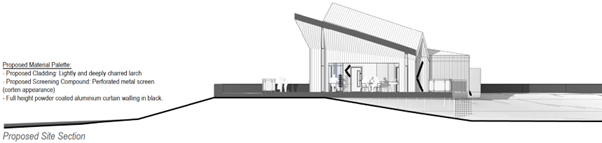 Thorney Bay Pavilion Cross Section View