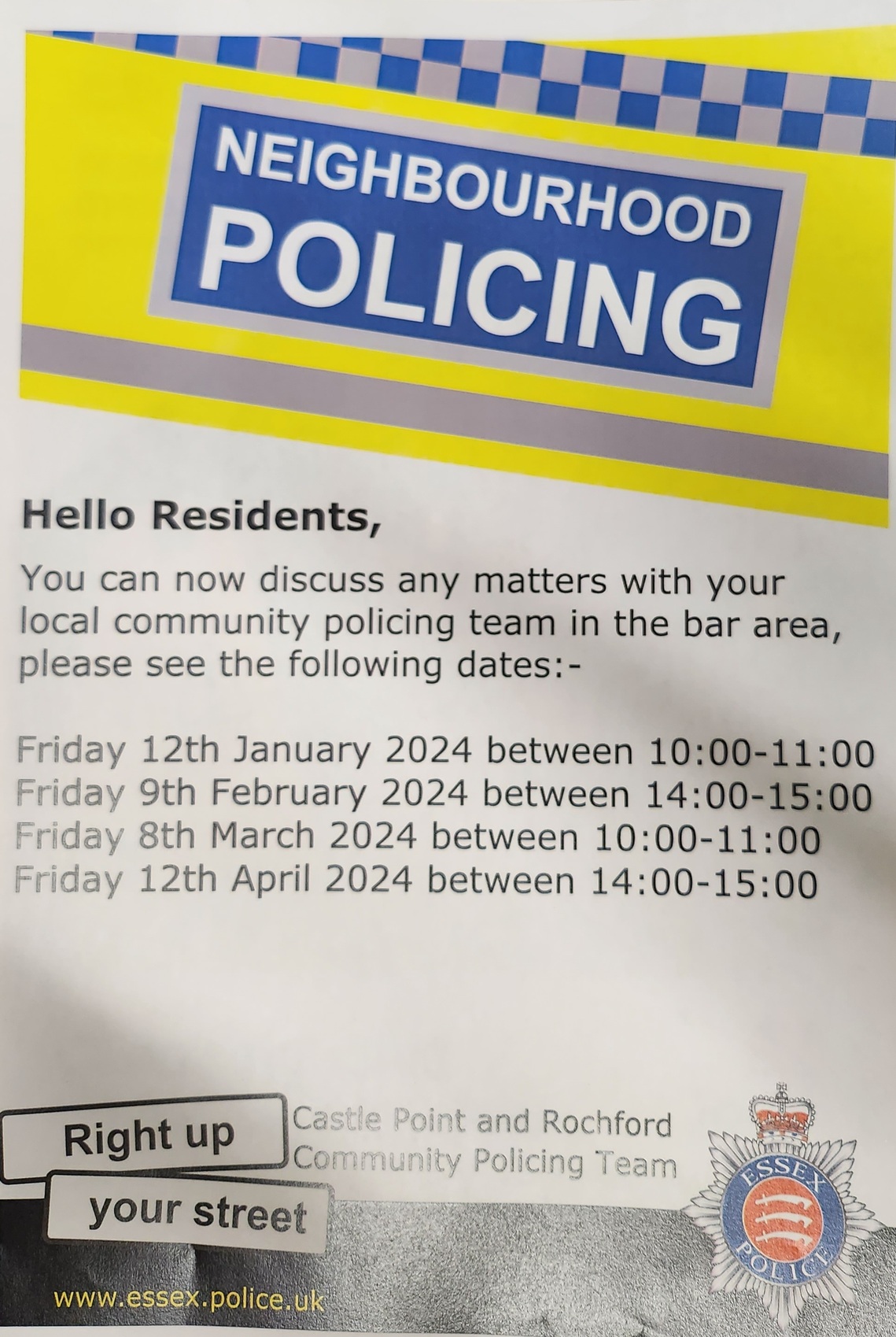 Essex Police Drop in Poster
