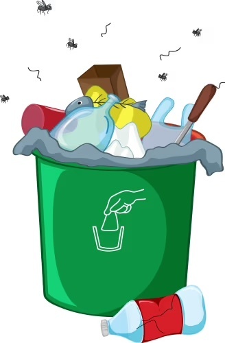 Rubbish bin overflowing