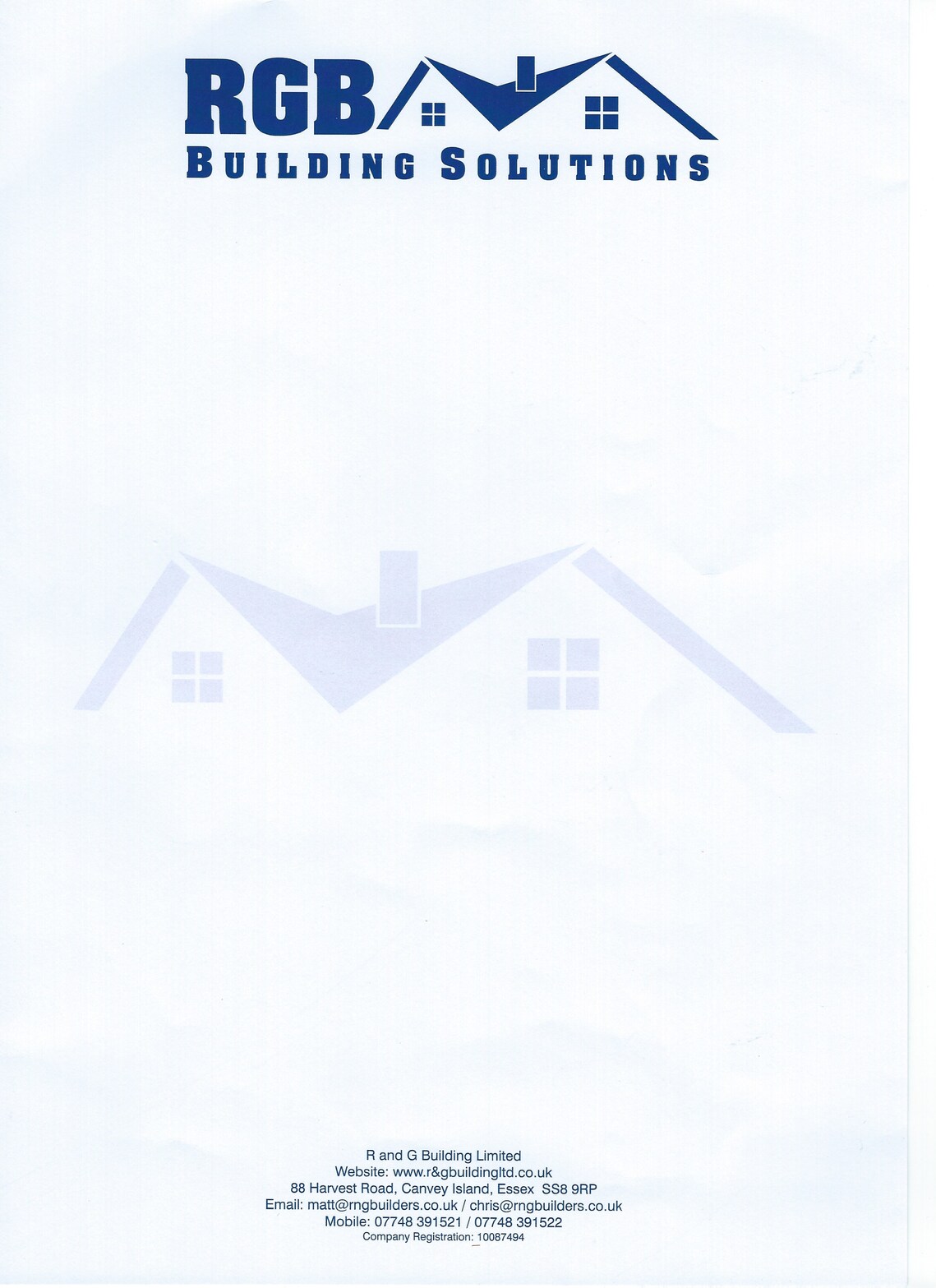 RBB Building Solutions Headed Sheet